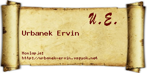 Urbanek Ervin névjegykártya