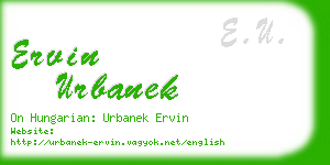 ervin urbanek business card